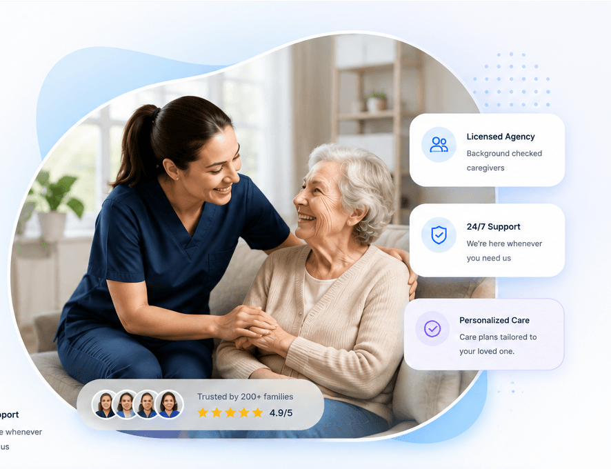Pavan Homecare caregiver providing compassionate support to senior lady at home