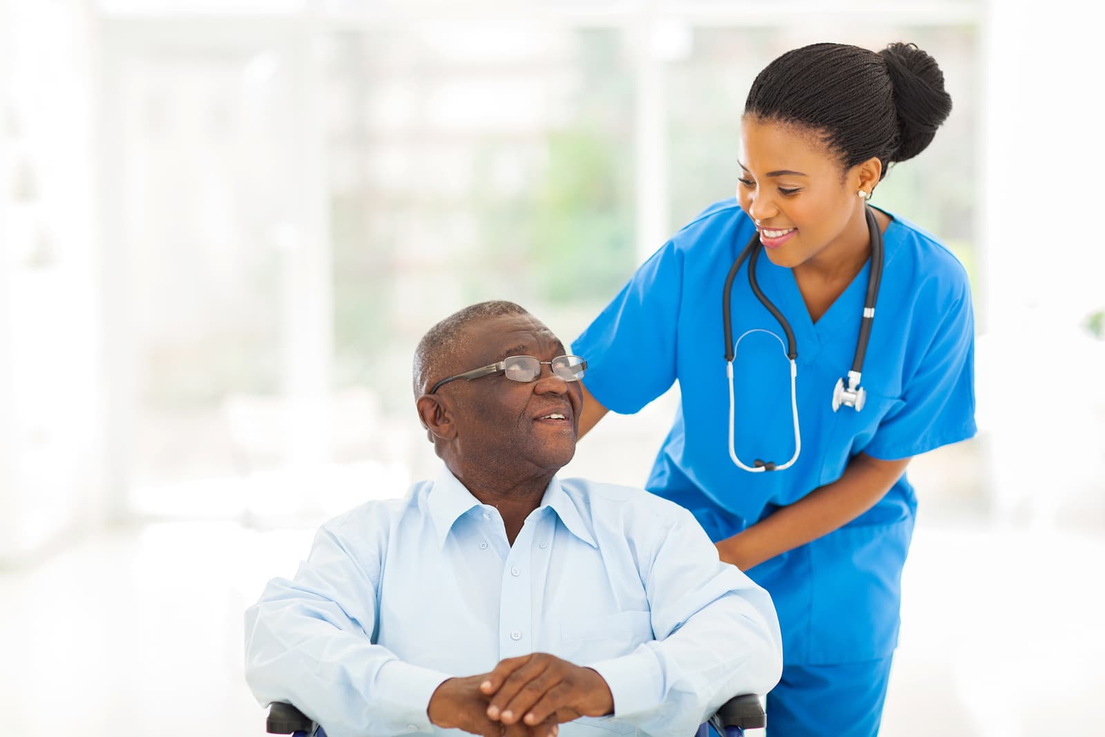 Caregiver assisting senior in Montgomery County